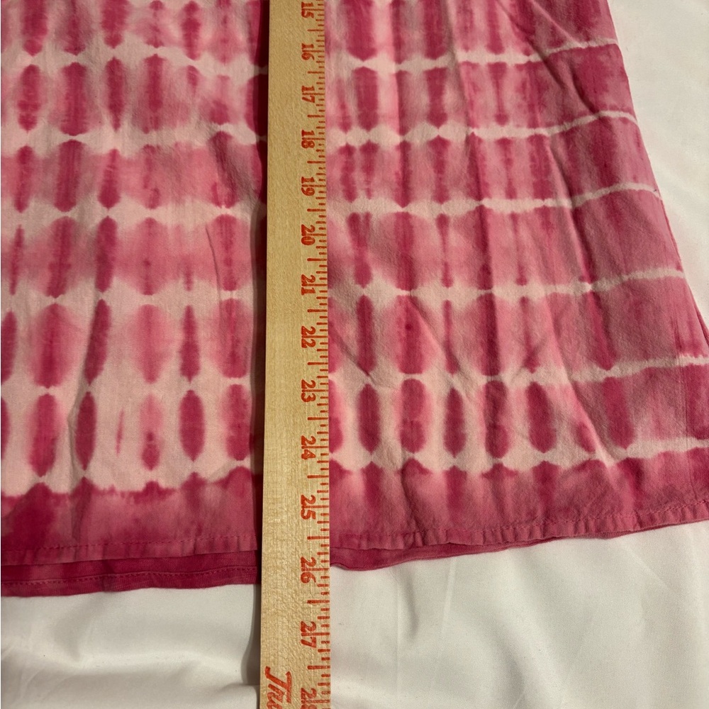 Bandolino Jeans Pink Tie Dye Cotton Peasant Top XXL Boho Short Sleeve - Picture 6 of 9